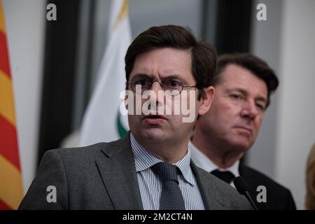 Georges-François Leclerc préfet des Alpes Maritimes, lors de la conférence de presse du Carnaval de Nice 2018. | Georges-François Leclerc préfet des Alpes Maritimes, lors de la conférence de presse du Carnaval de Nice 2018. 05/02/2018 Banque D'Images