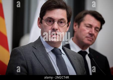 Georges-François Leclerc préfet des Alpes Maritimes, lors de la conférence de presse du Carnaval de Nice 2018. | Georges-François Leclerc préfet des Alpes Maritimes, lors de la conférence de presse du Carnaval de Nice 2018. 05/02/2018 Banque D'Images