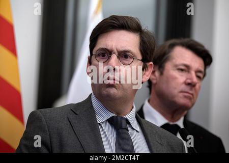 Georges-François Leclerc préfet des Alpes Maritimes, lors de la conférence de presse du Carnaval de Nice 2018. | Georges-François Leclerc préfet des Alpes Maritimes, lors de la conférence de presse du Carnaval de Nice 2018. 05/02/2018 Banque D'Images