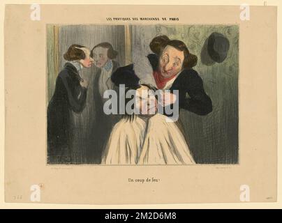 Un coup de feu!. Honoré Daumier (1808-1879). Lithographies Banque D'Images