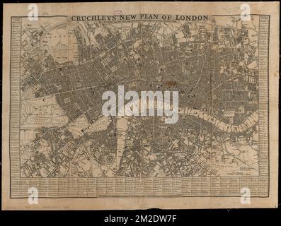 Le nouveau plan de Cruchley de Londres qui reflète toutes les améliorations nouvelles et prévues à l'époque actuelle, Londres Angleterre, cartes Norman B. Leventhal Map Center Collection Banque D'Images