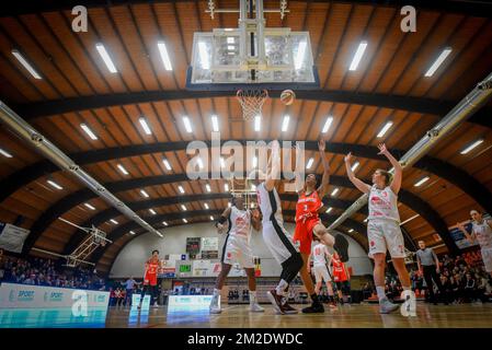 Illustration prise lors du match de basket-ball entre Namur capitale et Waregem, la finale de la coupe féminine de Belgique, dimanche 18 mars 2018 à Vilvoorde. BELGA PHOTO LUC CLAESSEN Banque D'Images