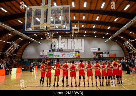 Illustration prise lors du match de basket-ball entre Namur capitale et Waregem, la finale de la coupe féminine de Belgique, dimanche 18 mars 2018 à Vilvoorde. BELGA PHOTO LUC CLAESSEN Banque D'Images