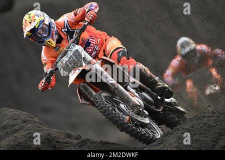 Dutch Glenn Coldenhoff photographié en action lors du Grand Prix néerlandais du motocross MXGP, 2nd tour du Championnat du monde FIM Motocross, dimanche 18 mars 2018 à Valkenswaard, pays-Bas. BELGA PHOTO YORICK JANSENS Banque D'Images