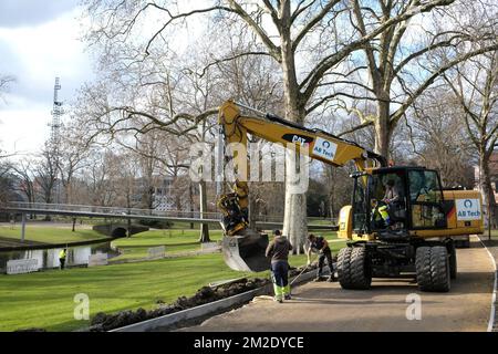 Liège | Liège - Boverie - travaux de réhabilitation du parc 21/03/2018 Banque D'Images