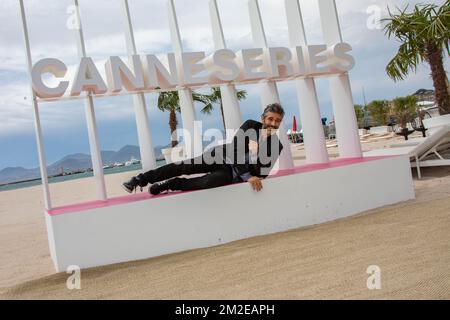 L'acteur Leonardo Sbaraglia assiste à la photo Felix au Festival Cannes séries à Cannes. | l'indicateur Leonardo Sbaraglia aide au photocall de ' Felix ' , lors du Festival de Cannes séries à Cannes. 08/04/2018 Banque D'Images