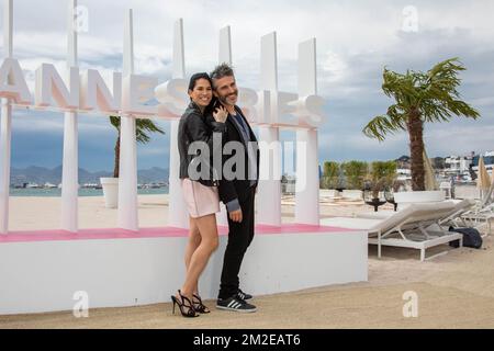 L'actrice mi Hoa Lee et l'acteur Leonardo Sbaraglia assistent à la photo Felix au Festival des séries de Cannes à Cannes. |l'actrice mi Hoa Lee et l'indicateur Leonardo Sbaraglia assistent au photocall de ' Felix ' , décors du Festival de Cannes à Cannes. 08/04/2018 Banque D'Images