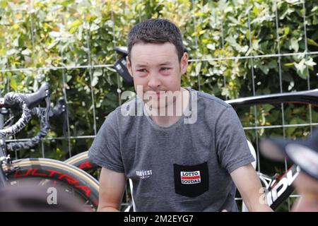 Sander Armee Belge de Lotto Soudal photographié à la deuxième étape de l'édition 101st de la tournée à vélo Giro d'Italia, de Haïfa à tel Aviv (167km), Israël, samedi 05 mai 2018. BELGA PHOTO YUZURU SUNADA FRANCE OUT Banque D'Images