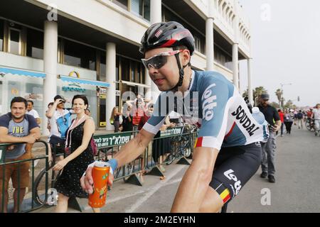 Sander Armee Belge de Lotto Soudal photographié à la deuxième étape de l'édition 101st de la tournée à vélo Giro d'Italia, de Haïfa à tel Aviv (167km), Israël, samedi 05 mai 2018. BELGA PHOTO YUZURU SUNADA FRANCE OUT Banque D'Images