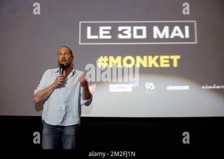 François Damiens photographié lors de la première du film « mon Ket », le premier film réalisé par François Damiens, au complexe cinématographique UGC à Bruxelles, le samedi 26 mai 2018. BELGA PHOTO HATIM KAGHAT Banque D'Images