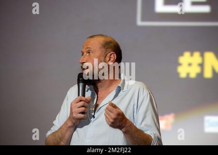 François Damiens photographié lors de la première du film « mon Ket », le premier film réalisé par François Damiens, au complexe cinématographique UGC à Bruxelles, le samedi 26 mai 2018. BELGA PHOTO HATIM KAGHAT Banque D'Images