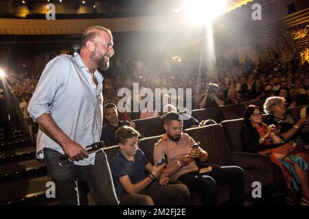 François Damiens photographié lors de la première du film « mon Ket », le premier film réalisé par François Damiens, au complexe cinématographique UGC à Bruxelles, le samedi 26 mai 2018. BELGA PHOTO HATIM KAGHAT Banque D'Images