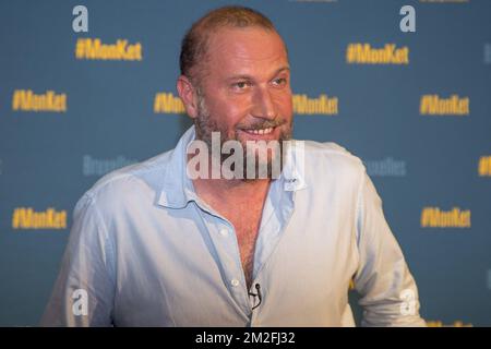 François Damiens photographié lors de la première du film « mon Ket », le premier film réalisé par François Damiens, au complexe cinématographique UGC à Bruxelles, le samedi 26 mai 2018. BELGA PHOTO HATIM KAGHAT Banque D'Images