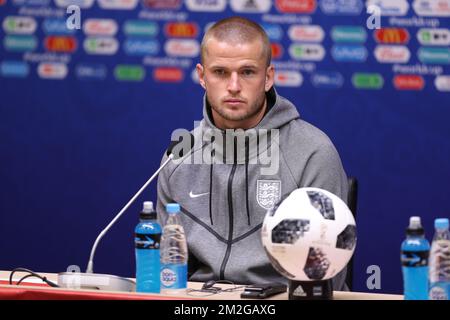 Eric Dier d'Angleterre photographié lors d'une conférence de presse de l'équipe nationale de football d'Angleterre dans le stade de Kaliningrad, à Kaliningrad, en Russie, le mercredi 27 juin 2018. L'équipe jouera demain leur troisième match contre les Red Devils de Belgique dans la phase de groupe de la coupe du monde de la FIFA 2018. BELGA PHOTO BRUNO FAHY Banque D'Images