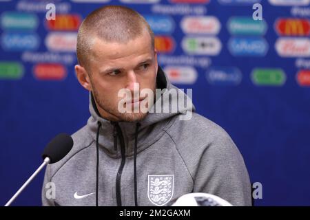 Eric Dier d'Angleterre photographié lors d'une conférence de presse de l'équipe nationale de football d'Angleterre dans le stade de Kaliningrad, à Kaliningrad, en Russie, le mercredi 27 juin 2018. L'équipe jouera demain leur troisième match contre les Red Devils de Belgique dans la phase de groupe de la coupe du monde de la FIFA 2018. BELGA PHOTO BRUNO FAHY Banque D'Images