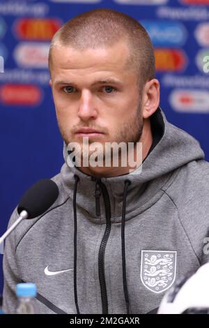 Eric Dier d'Angleterre photographié lors d'une conférence de presse de l'équipe nationale de football d'Angleterre dans le stade de Kaliningrad, à Kaliningrad, en Russie, le mercredi 27 juin 2018. L'équipe jouera demain leur troisième match contre les Red Devils de Belgique dans la phase de groupe de la coupe du monde de la FIFA 2018. BELGA PHOTO BRUNO FAHY Banque D'Images