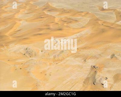 Désert de Namibie. Vue aérienne dunes de sable près de Walvis Bay et Swakopmund. Squelette de la côte. Namibie. Afrique. Banque D'Images