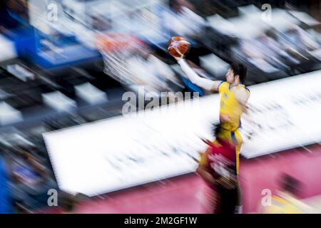 Illustration prise lors d'un match de basket-ball entre les Lions belges de Belgique et la Bosnie-Herzégovine, sixième et dernière partie de qualification pour la coupe du monde 2019 dans le groupe E, lundi 02 juillet 2018 à Merksem, Anvers. BELGA PHOTO JASPER JACOBS Banque D'Images