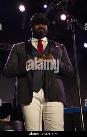 Gregory porter en concert au Festival de Jazz de Nice en France. | Gregory porter en concert au Nice Jazz Festival à Nice France. 17/07/2018 Banque D'Images