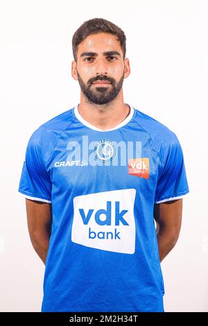 Gent's Dylan Bronn poses for the photographer at the 2018-2019 season photo shoot of Belgian first league soccer team KAA Gent, Monday 16 July 2018 in Gent. BELGA PHOTO JAMES ARTHUR GEKIERE Stock Photo