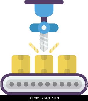 illustration de la machinerie de convoyeur dans un style minimal isolé sur l'arrière-plan Illustration de Vecteur