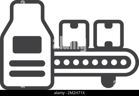 illustration de la machinerie de convoyeur dans un style minimal isolé sur l'arrière-plan Illustration de Vecteur