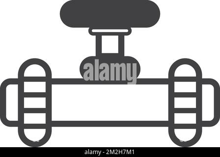 illustration de la soupape pour la tuyauterie dans un style minimal isolé sur l'arrière-plan Illustration de Vecteur