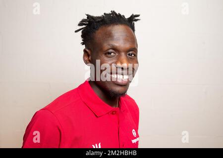 Belge Isaac Kimeli photographié lors d'une conférence de presse de l'Union belge d'athlétisme KBAB/LBFA en prévision des Championnats d'Europe, lundi 30 juillet 2018, à Bruxelles. Les Championnats d'Europe se déroulent du 06 au 12 août 2018 à Berlin, en Allemagne. BELGA PHOTO JAMES ARTHUR GEKIERE Banque D'Images