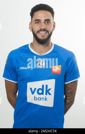 Dylan Bronn de Gent pose pour le photographe après une session de formation de l'équipe belge de football KAA Gent, mardi 31 juillet 2018, à Gent. BELGA PHOTO JASPER JACOBS Banque D'Images