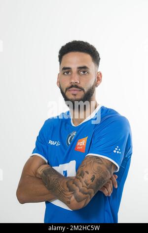 Dylan Bronn de Gent pose pour le photographe après une session de formation de l'équipe belge de football KAA Gent, mardi 31 juillet 2018, à Gent. BELGA PHOTO JASPER JACOBS Banque D'Images