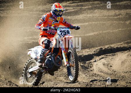 Glenn Coldenhoff hollandais photographié en action lors du Grand Prix de Belge MXGP de motocross, course 15th pour les Championnats du monde, dimanche 05 août 2018 à Lommel. BELGA PHOTO KRISTOF VAN ACCOM Banque D'Images