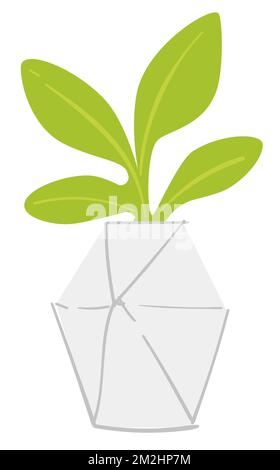 Maison en pot moderne, flore minimaliste décorative pour l'intérieur Illustration de Vecteur