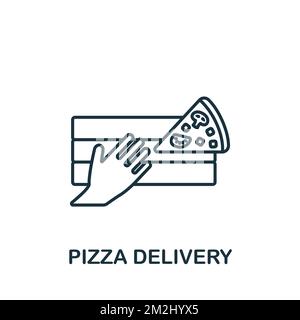 Icône livraison de pizza. Icône de livraison de nourriture simple monochrome pour modèles, conception Web et infographies Illustration de Vecteur