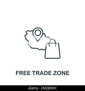 Icône zone de libre-échange. Icône monochrome simple Global Business pour les modèles, la conception Web et les infographies Illustration de Vecteur