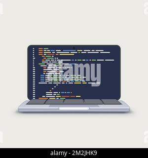 lignes de code logiciel sur l'écran de l'ordinateur portable Illustration de Vecteur