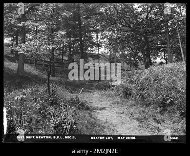 Service de distribution, conduites d'alimentation, section 3, Dexter Lot, Newton, Masse, 26 mai 1903 , travaux d'eau, conduits de tuyaux, chantiers de construction Banque D'Images