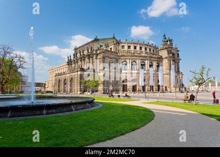 L'Opéra Semper de Dresde, Allemagne Banque D'Images