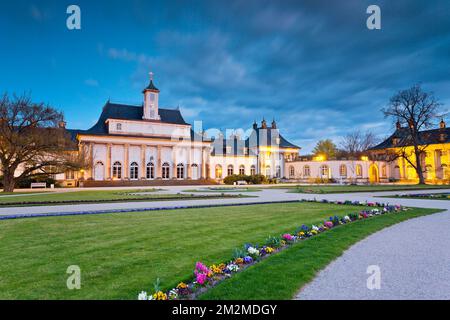 Château de Pillnitz à Dresde au crépuscule, Allemagne Banque D'Images