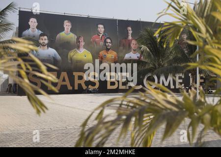 L'illustration montre le stade de Kaling de hockey à Bhubaneswar, en Inde, lors de la coupe du monde de hockey, le lundi 26 novembre 2018. BELGA PHOTO DANIEL TECHY Banque D'Images