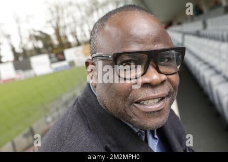 Basile Boli photographié lors de la huitième édition du prix Raymond Goethals, pour l'entraîneur dont le style était le plus proche du style de Raymond Goethals, lundi 03 décembre 2018, à Bruxelles. BELGA PHOTO THIERRY ROGE Banque D'Images