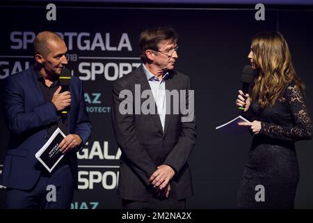 Karl Vannieuwkerke et Eddy de Smedt photographiés lors de la soirée de gala pour les femmes et hommes sportifs de l'année 2018, samedi 22 décembre 2018, à Bruxelles. BELGA PHOTO LAURIE DIEFFEMBACQ-JASPER JACOBS-GREGORY VAN GANSEN-PHILIPPE CROCHET Banque D'Images