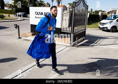 Gent's Dylan Bronn pictured during the arrival for the winter training camp of Belgian first division soccer team KAA Gent, in Oliva, Spain, Saturday 05 January 2019. BELGA PHOTO JASPER JACOBS Stock Photo