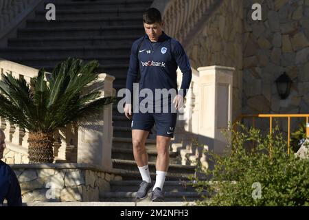 Ruslan Malinovski de Genk photographié pendant la première journée du camp d'entraînement d'hiver de l'équipe belge de football de première division KRC Racing Genk, à Benidorm, Espagne, dimanche 06 janvier 2019. BELGA PHOTO YORICK JANSENS Banque D'Images