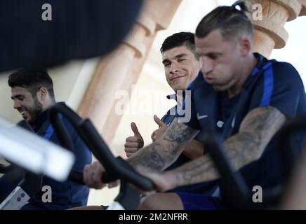 Ruslan Malinovski de Genk photographié pendant la première journée du camp d'entraînement d'hiver de l'équipe belge de football de première division KRC Racing Genk, à Benidorm, Espagne, dimanche 06 janvier 2019. BELGA PHOTO YORICK JANSENS Banque D'Images