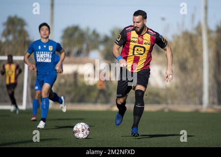 Mechelen's Mathieu Cornet pictured in action during a friendly match between KV Mechelen and Dutch team SC Cambuur, during the winter training camp of Belgian second division soccer team KV Mechelen, in Oliva, Spain, Sunday 06 January 2019. BELGA PHOTO JASPER JACOBS Stock Photo