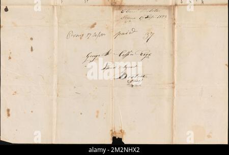 Ebenezer Webster to George Coffin, 17 September 1823 , Public land sales, United States, Massachusetts, Politics and government, 1775-1865, Maine, Politics and government, 1775-1865, United States, History, Revolution, 1775-1783, Claims, Canada, Boundaries, United States Banque D'Images
