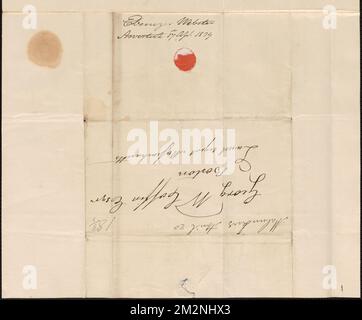 Ebenezer Webster à George Coffin, 17 avril 1839 , ventes de terrains publics, États-Unis, Massachusetts, politique et gouvernement, 1775-1865, Maine, politique et gouvernement, 1775-1865, États-Unis, Histoire, Révolution, 1775-1783, revendications, Canada, Frontières, États-Unis Banque D'Images