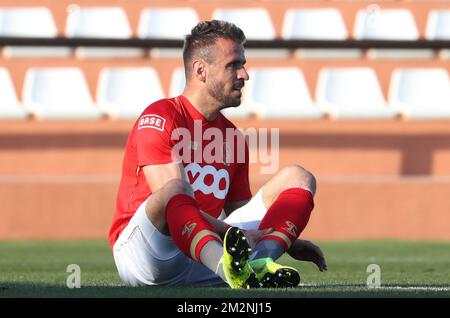 Le standard Orlando sa est blessé lors d'un match de football amical entre l'équipe belge de football de première division Standard de Liège et le club allemand 1. FSV Mainz 05, le cinquième jour de la formation d'hiver de Standard à Marbella, Espagne, le mardi 08 janvier 2019. BELGA PHOTO VIRGINIE LEFOUR Banque D'Images