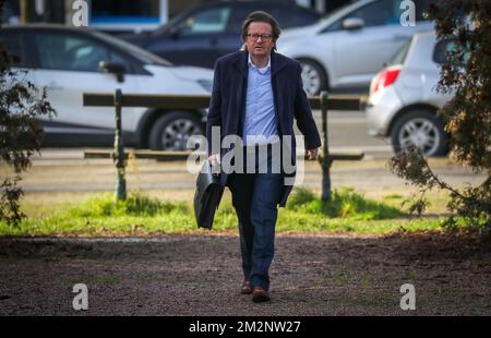 Le président de la Ligue Pro Marc Coucke arrive pour une réunion du conseil d'administration de la Ligue Pro Jupiler au siège de l'Union Royale de Soccer de Belgique (KBVB - URBSFA), à Bruxelles, le mardi 15 janvier 2019. BELGA PHOTO VIRGINIE LEFOUR Banque D'Images