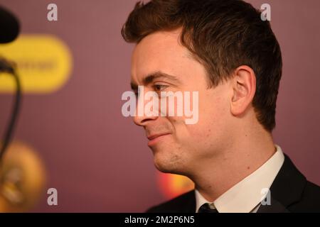 Acteur et chanteur Niels Destadsbader photographié lors du spectacle de remise des prix 'Gala van de Gouden K's', organisé par la chaîne de télévision flamande pour enfants Ketnet, samedi 26 janvier 2019 à Anvers. BELGA PHOTO LUC CLAESSEN Banque D'Images